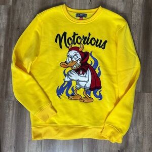 Black Pike Embroidered Notorious Yellow Sweater, men’s XL
